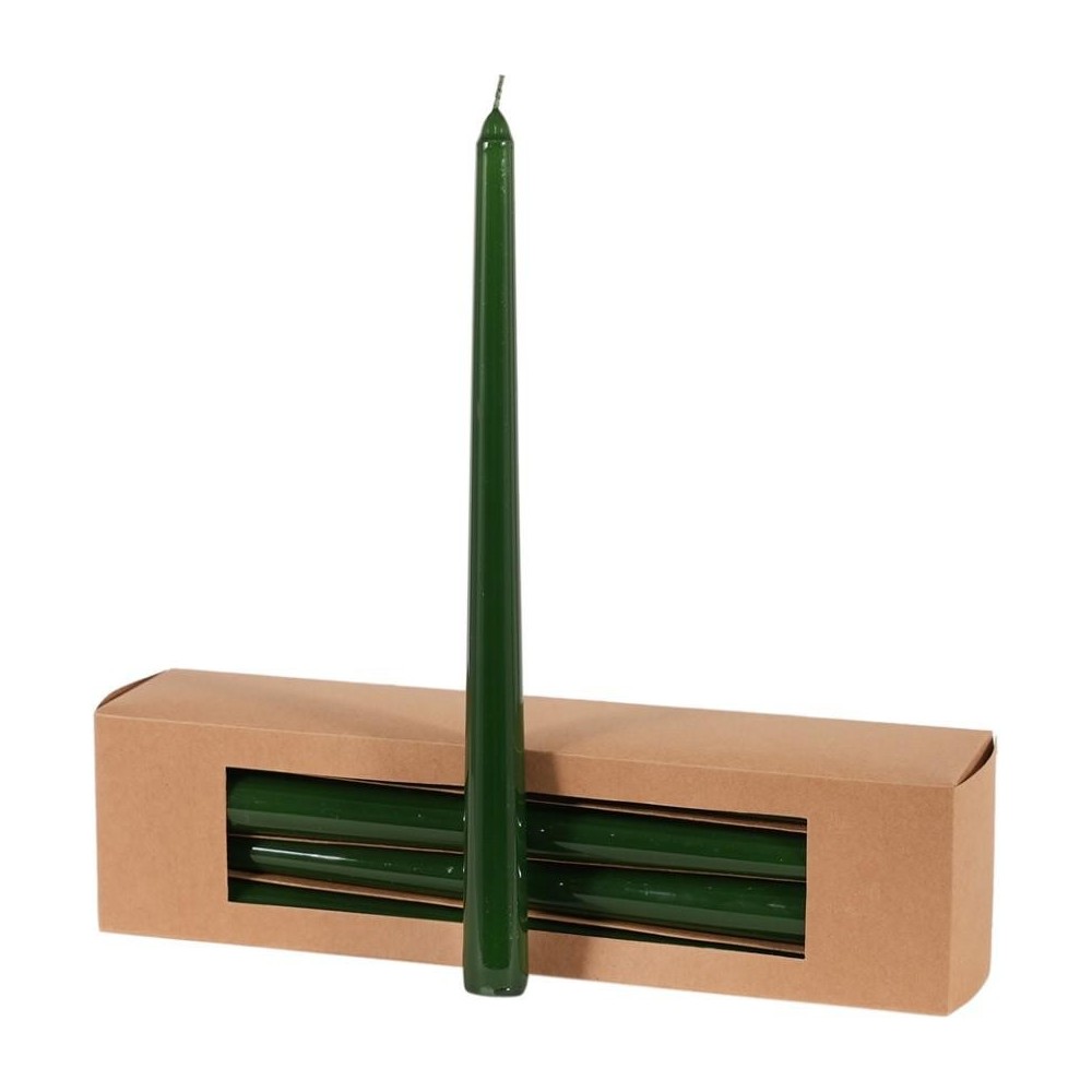 CANDELA SMALTATA H.300XD21 MM. VERDE SCURO